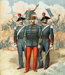 Kaptein Romani mellom to italienske gendarmer