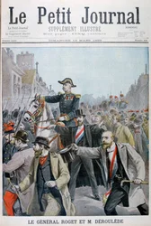 Paul Déroulède griper General Rogets hodelag, Paris, 1899