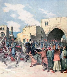 Den franske konsulen ankommer Betlehem under julefestligheter, 1892