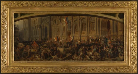 Lamartine skyver tilbake det røde flagget på Hôtel de Ville, 25. februar