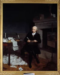 Portrett i full lengde av Jean Francois de la Marche (1729-1805), biskop av Leon Maleri av Henri-Pierre Danloux (1753-1809) 1700-talls søn. 2,2x1,8 m - Full lengdeportrett av Jean Francois de la Marche (1729-1805), biskop av Leon (Bretagne). Maleri av Hen