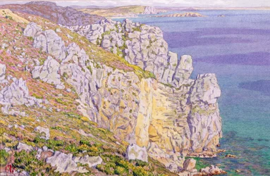 Morgat, Cliffs at Port Haor (akvarell på papir)