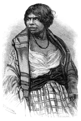 Mikmaq-kvinne, Cape Breton, Nova Scotia, Canada, 1800-tallet.