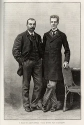 Portretter av oppdagelsesreisende Gabriel Bonvalot (1853-1933), forfatter av historien og prins Henri d