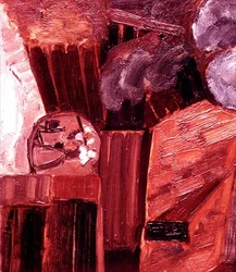 Nederlandsk gårdshus med figurer i Zeeland, ca. 1915