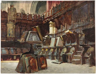 Korboder i en spansk katedral, ca. 1868.
