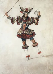 Ballettdrakt av en tryllekunstner, ca. 1654 (gouache)