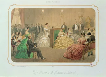 Fra serien Soirees Parisiennes: A concert at Chaussee d#39;Antin … (litho)