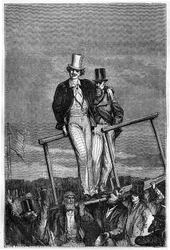 Illustrasjon av boken "Fra jorden til månen" av Jules Verne, Hetzel-utgaven - Les voyages extraordinaire