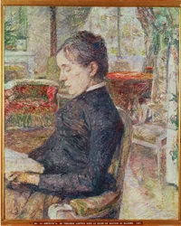 Grevinnen Alphonse de Toulouse-Lautrec, malerens mor, i salongen på Chateau de Malrome