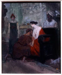 Messaline-representasjon av Valeria Messalina, den store utskeielsen fra det gamle Roma. Maleri av Henri de Toulouse Lautrec (1864-1901) 1900 Søn. 0,55x0,46 m Albi, museum Toulouse Lautrec