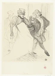 Portrett av skuespillerne Gabrielle Rejane i Felix Galipaux i toneelstuk Madame Sans-Gêne Rejave og Galipaux i Madame Sans Gène