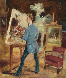 Princeteau i sitt studio; Princeteau i studioet hans, 1881