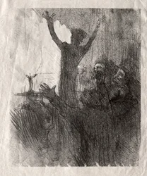 Schlomé Fuss ved synagogen, 1897.
