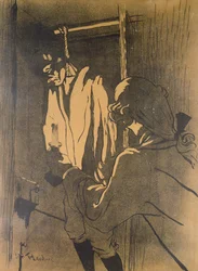 The Hanging, en plakat som illustrerer en episode av Calas-affæren i henhold til romanen av A. Siegel, 