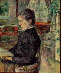 Malerens mor i Salongen i Malrome. Maleri av Henri de Toulouse-Lautrec (Toulouse Lautrec