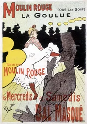 Toulouse-Lautrec-plakat for Moulin Rouge og La Goulue