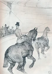 Trick-rytter kjørende tandem, c1899 1934