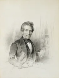 Portrett av Louis Johannes Herckenrath, konsul i Texas, 1843 (kritt, estompe, blyant og akvarell)