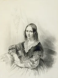 Portrett av Suzanne Herckenrath, 1843 (kritt, estompe, blyant og akvarell)
