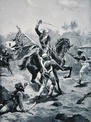 Løytnant Roberts vinner sitt Victoriakors, 2. januar 1858, illustrasjon fra 