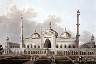 Moské i Lucknow, plate VI, gravert av L. Hill