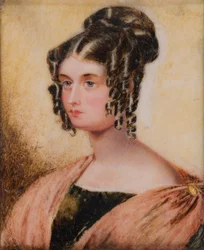 Portrett av Eliza Caroline Chamberlain, Hon. Mrs Charles Bridgeman (1799-1887), ca. 1817-60 (olje på elfenben)