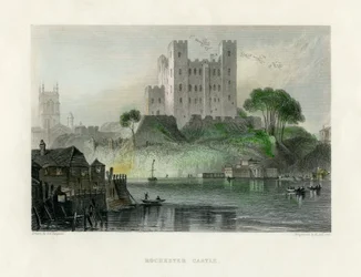 Rochester Castle, Kent, midten av 1800-tallet.
