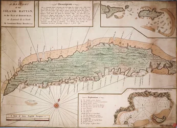 Utkast til øyrattanen i Honduras-bukten på 16 grader 22#39; nordlig breddegrad av løytnant Henry Barnsley 1742