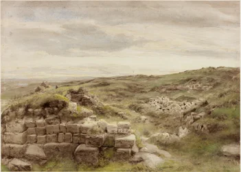 Husmannsplasser, ca. 1848 (blyant og akvarell på papir)