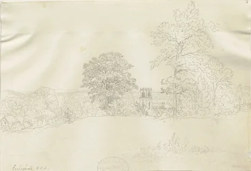 Eccleshall Village: pennetegning, nd [1788-1855] (tegning)