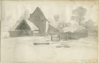 Shenstone - Farm: sepia-tegning, nd [1788-1855] (tegning)