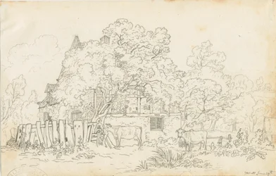 Yoxall - Old Farm House: blyanttegning, nd [c 1815]