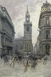 St. Stephen's Walbrook and Mansion House, ca. 1895,