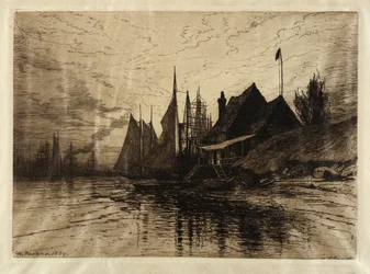 Kveld, New York havn