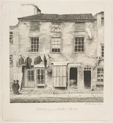 Gammelt hus i Rector Street, fra «Scener fra gamle New York»