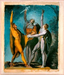Skisse for "Oath on the Rütli," kvinnelig figur (verso)