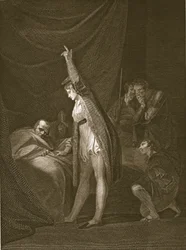 The Death of Cardinal Beaufort, gravert av W. Bromley, illustrasjon fra David Humes 