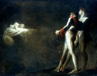De tre heksene viser seg for Macbeth og Banquo, sent 18. århundre
