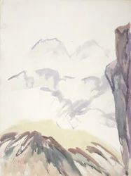 Mountain Study (akvarell på papir)