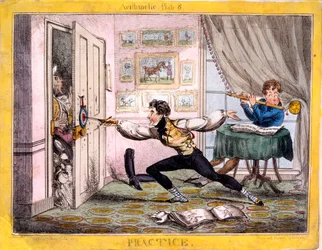 Praksis, 1827 (håndfarget etsning)