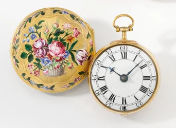 Parkasse openface verge-klokke, 1758