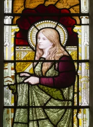Cambridge, Trinity College, Heaton Butler & Bayne, Henry Holiday, Phoebe, 1870, Phoebe Cookson, tilpasset fra Carl Almquist