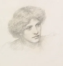 Head of a Man, muligens Gaetano Meo (blyant)