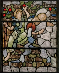 Å, dere grønne ting, detalj av Benedicite-vinduet, ca. 1895