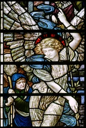 Romsey Abbey, James Powell & Sons, Henry Holiday, The Pool of Bethesda detalj, Angel, 1890