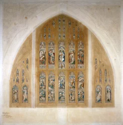 Vindusdesign i glassmalerier, 1869.