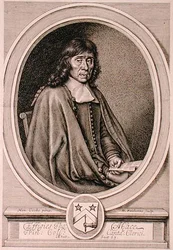 Portrett av Thomas Mace (1612-1706) gravert av William Faithorne (1656-c.1701) (gravering)