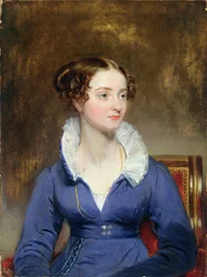 Ung kvinne i blå kjole, ca. 1825