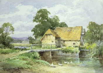 Av en Surrey vannmølle (akvarell)